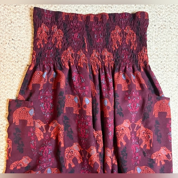 The Elephant Flowy Harem Pants (Thai Street Wear)Hi-Waist w Elastic Ankle 2 PAIR - Picture 3 of 8